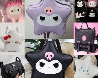 Sac à dos kawaii en forme d'étoile inspiré du kurom. Sac à bandoulière chaton maléfique Sac d'école pour chaton. Sac à dos chat gothique. Sac bandoulière anime japonais