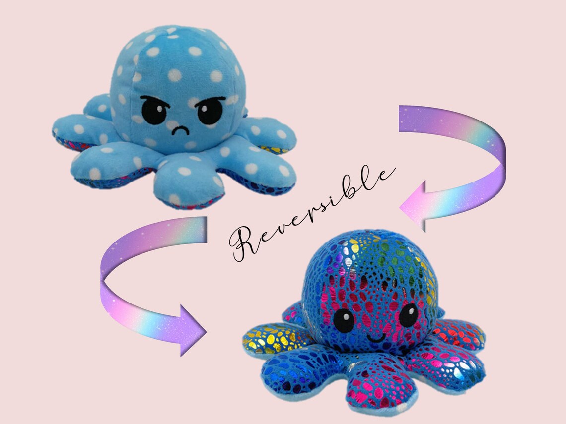 reversible angry octopus plush
