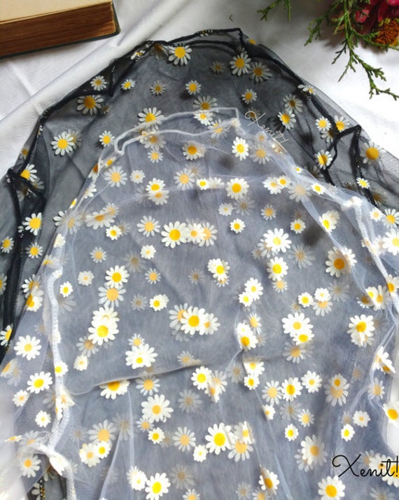 Daisy Flower Mesh Sheer Blouse Casual 