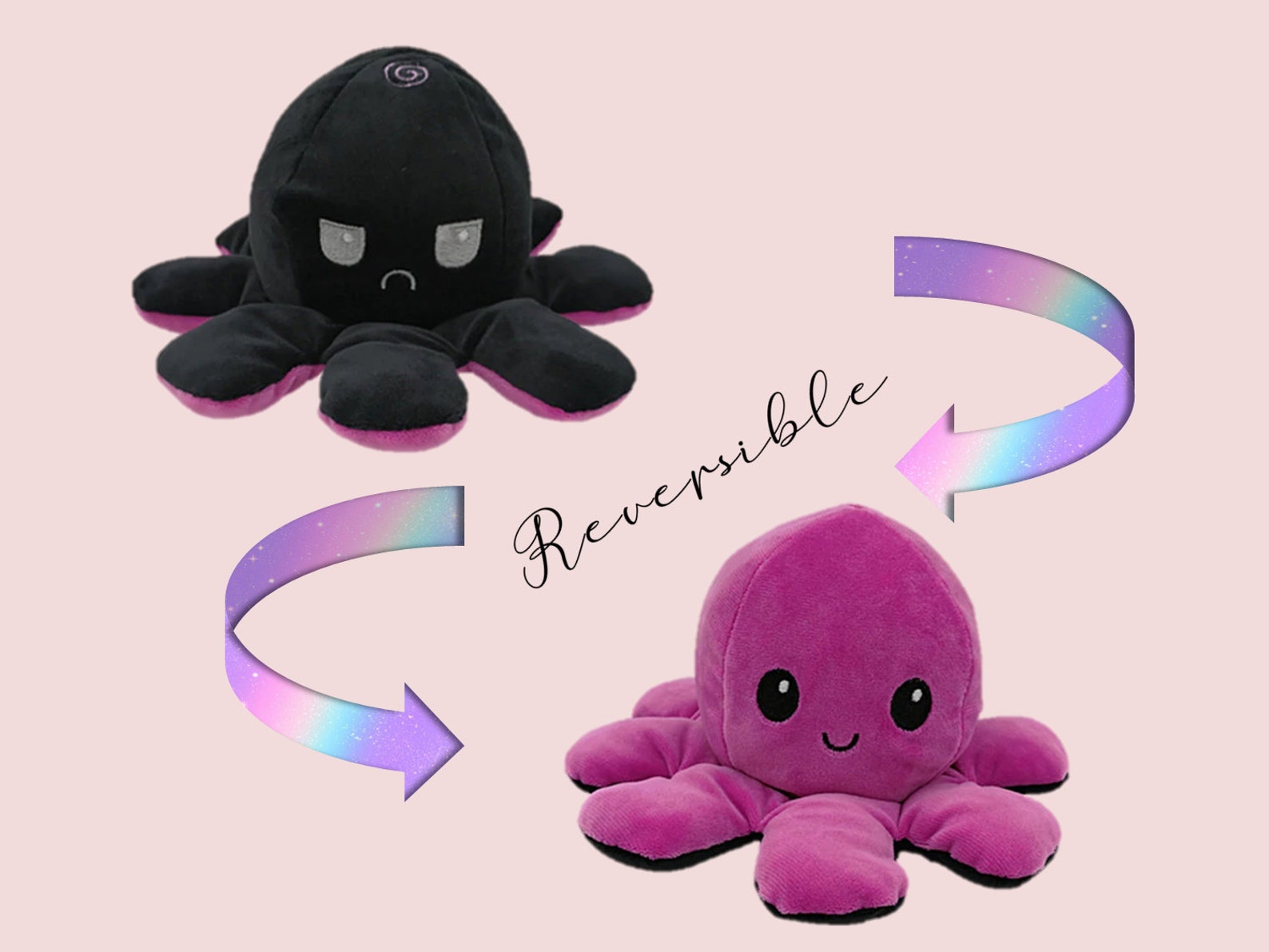 reversible angry octopus plush