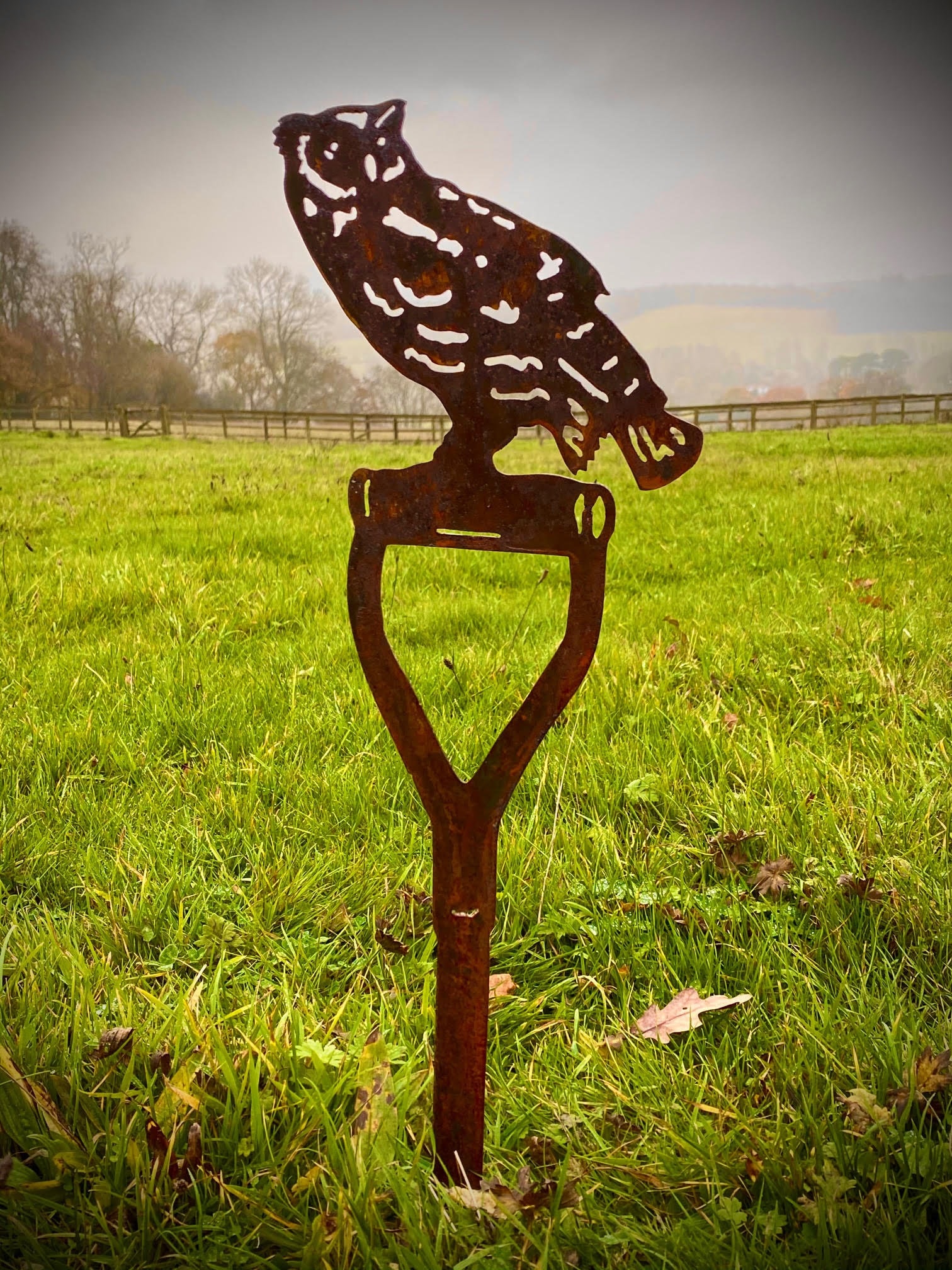 Rustic Garden Fork Shovel Spade Animal Art Robin Owl Squirrel Etsy UK