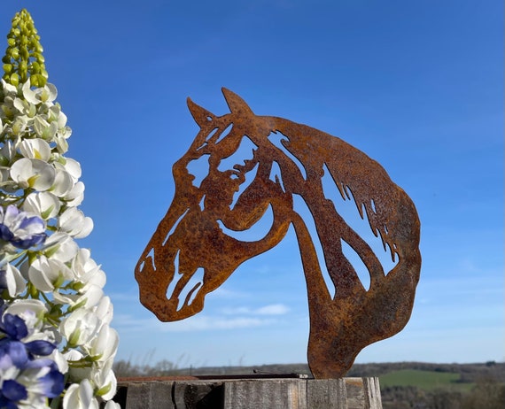Tête De Cheval En Métal - Décoration Murale Pour écurie Ou Maison