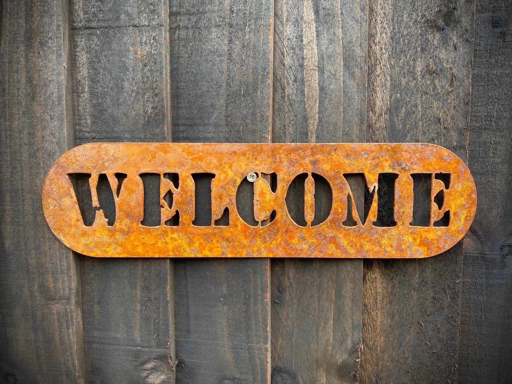 Medium Exterior Welcome Sign Garden Wall House Gate Sign Hanging