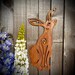 Exterior Small Rustic Metal Boxing Hares Rabbit Garden Wall House Fence ...