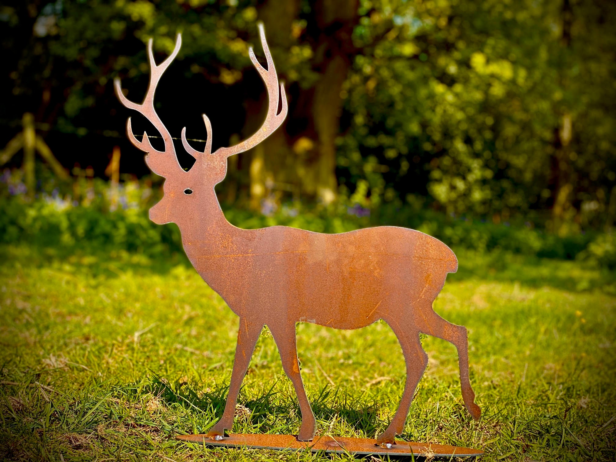 Décoration jardin métal rouillé cerf - CréaDécoBoutique