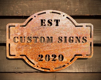 Selection Of Exterior Rustic Custom Personalised Sign Plaque House Name Bar Sign Garden Wall Art Shed Sign Hanging Metal Rustic Art