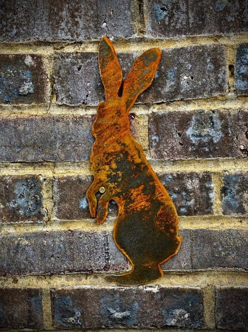 Exterior Peter Rabbit Hare Garden Wall House Gate Sign Hanging Metal ...