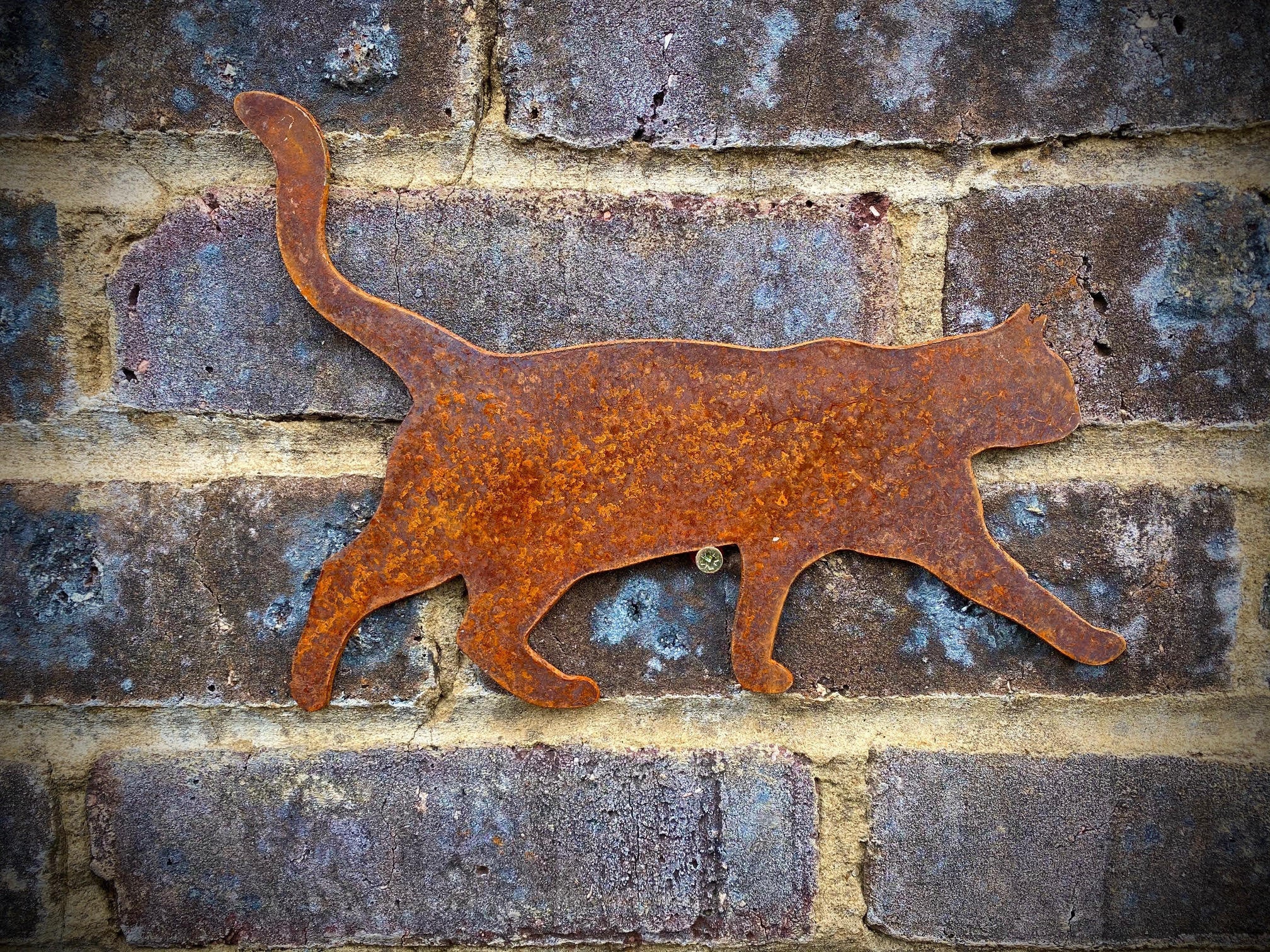Exterieur Chat Marchant Feline Jardin Mur Maison Porte Cloture Etsy France