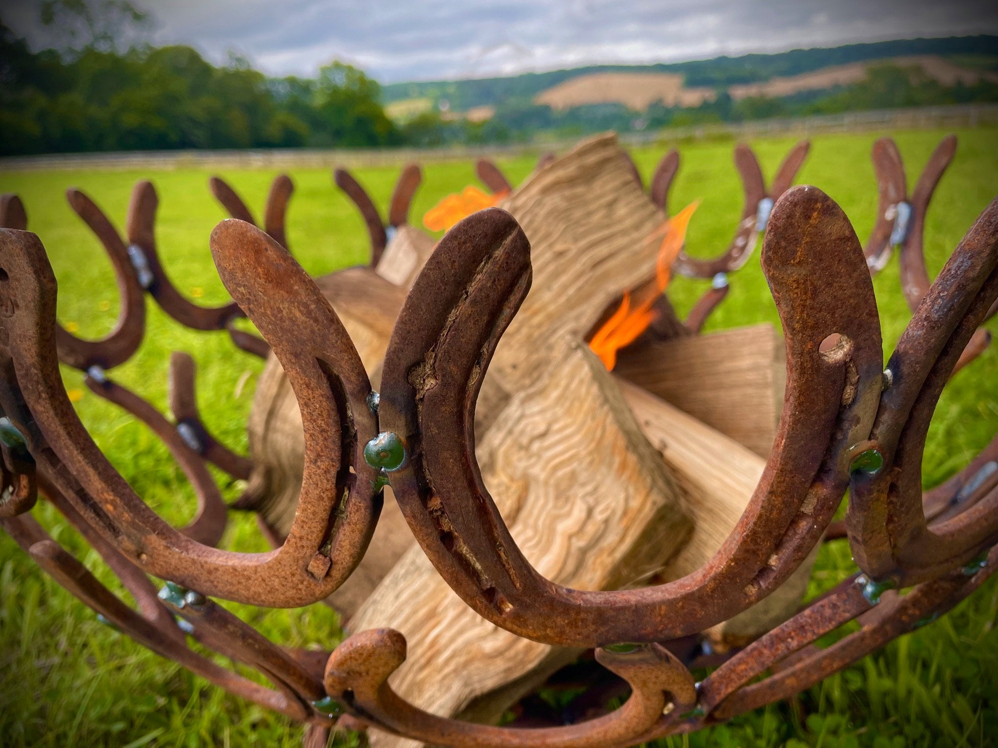 Rusty Horseshoe Fire Pit Horse Shoe Rustic Fire BBQ Camping Etsy