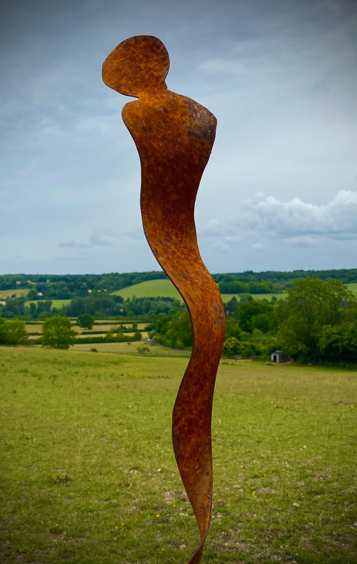 Large Rustic Metal Garden Figure Female Abstract Silhouette Sculpture -Contemporary Art - Yard Art /  Art / Garden Stake  Gift
