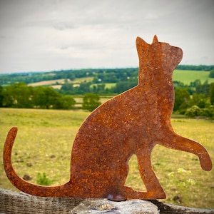 Decorazione Da Parete Gatto E Luna In Metallo - Per Interni Ed Esterni, Design Nero - Foto 8