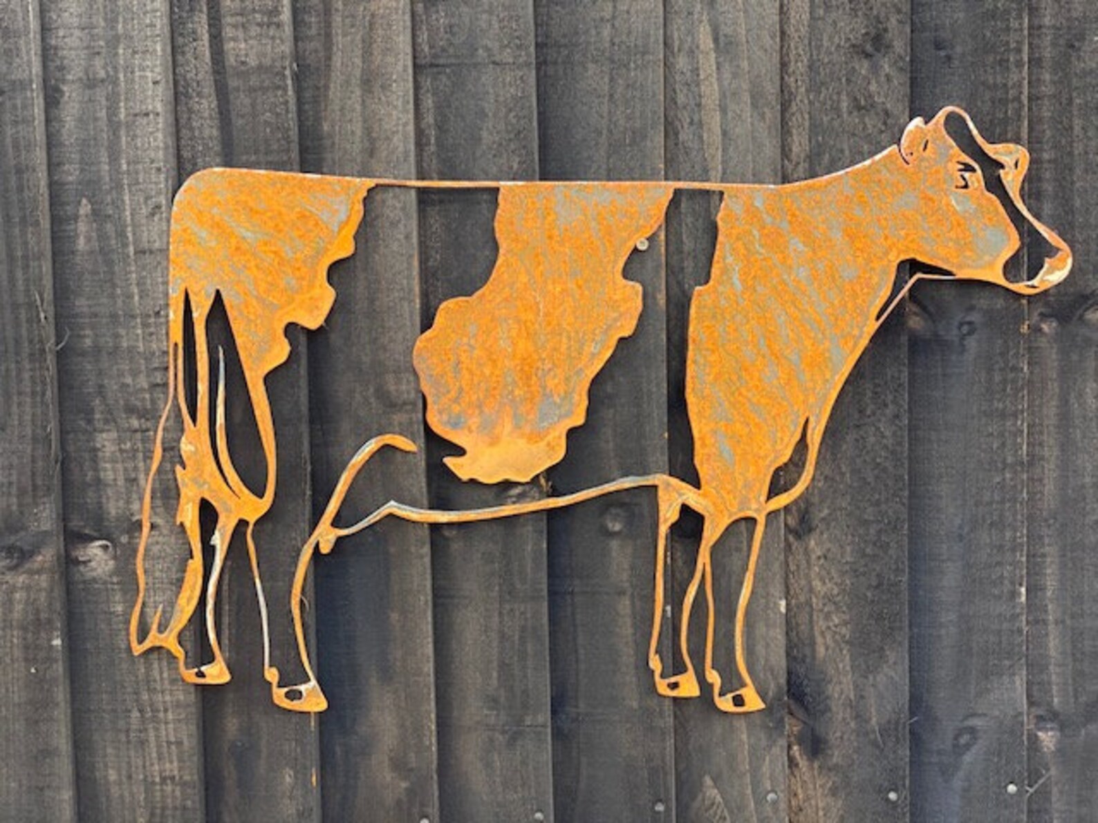 Small Exterior Rustic Cow Dairy Cattle Farm Animal Garden Wall House ...