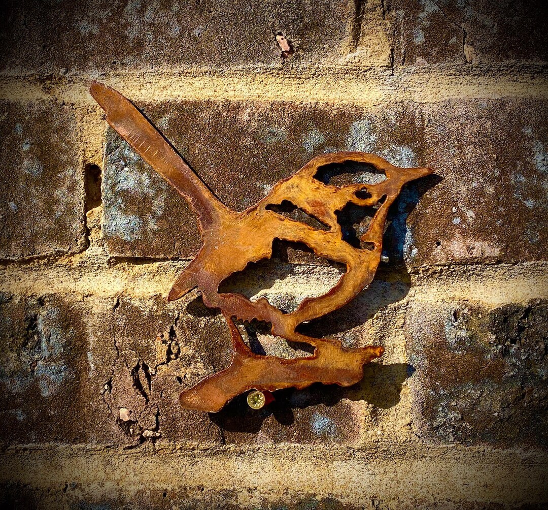 Rustic Wren Large Exterior Rustic Wren Bird Garden Wall Art House Gate Fence Shed ...