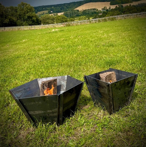 Metal Fire Pit Camping Travelling Fire Flat Pack Self Assemble Etsy