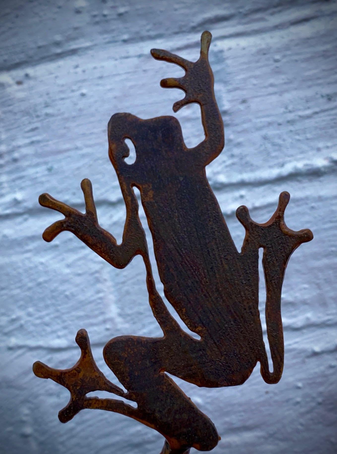 Rustic Frog Small Exterior Rustic Metal Little Frog Leaping Garden Stake Yard Art ...