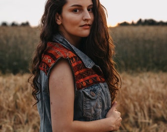 Boho Hippie Jeans Vest