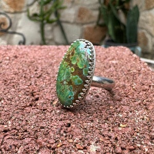 Bague turquoise en argent sterling et or Sonora