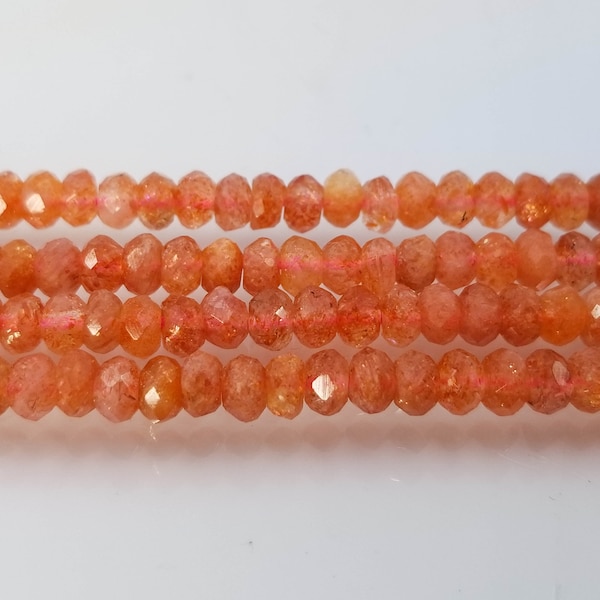 Pierre de soleil perles à facettes 3 x 4,5 mm, pierre naturelle pour artisanat bracelet, collier, boucle d'oreille, perles plates, Heishi