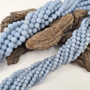 Angeliet kralen voor het maken van sieraden, creatieve hobby&#39;s in echte natuursteen, gladde ronde halfedelsteen kraal 6 en 8 mm