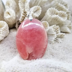 Rhodochrosite pendant, semi-precious natural stone, lithotherapy, anti-stress, necklace (woman/man), minerals, jewelry, 63 carats