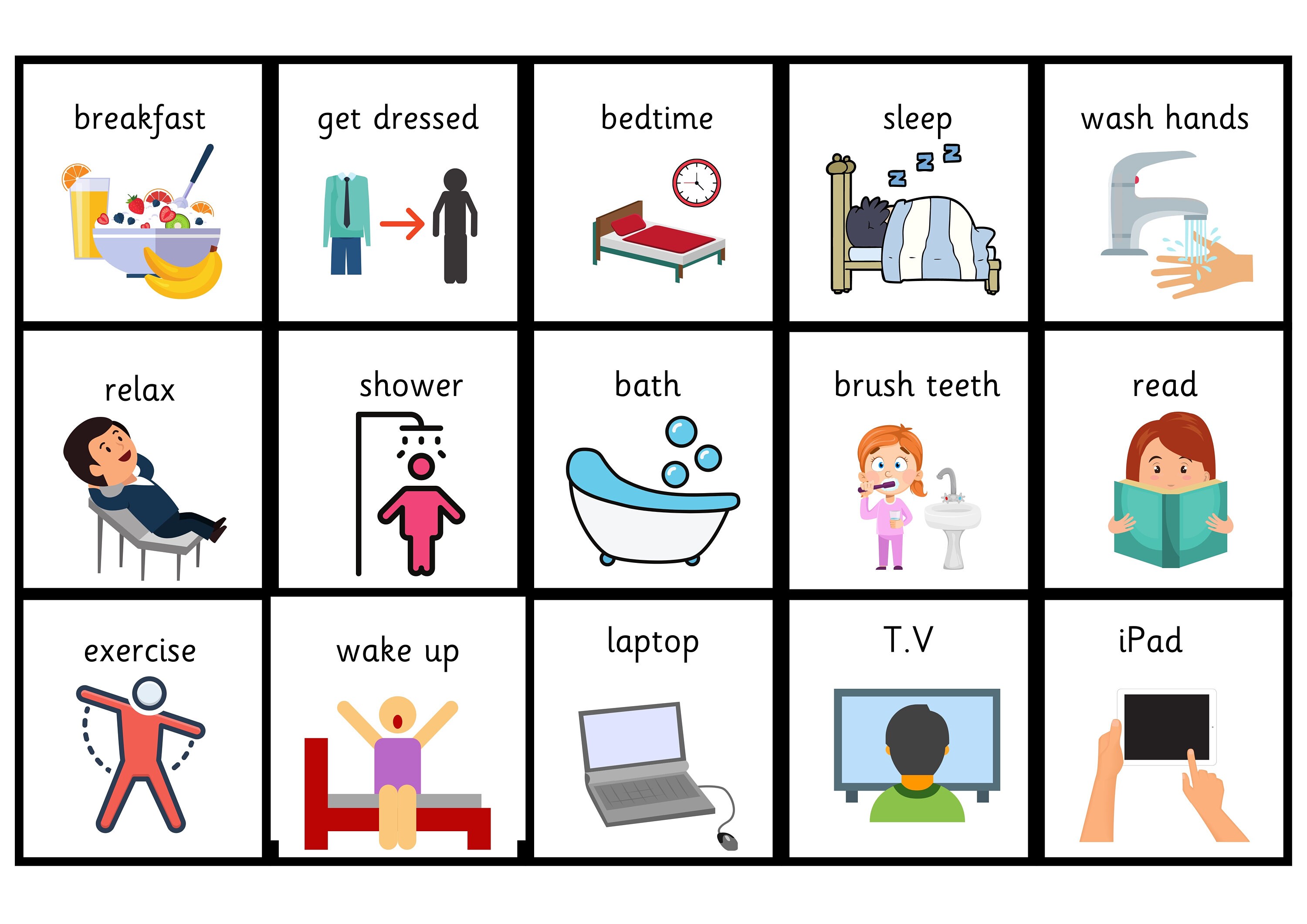 Programma Visivo Per Bambini - Grafico Routine Quotidiana E Della Buonanotte Con 60 Carte Per C 489891