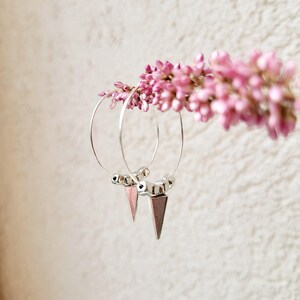 Geometrische Spike Creolen: Edelstahl Minimalist Schmuck