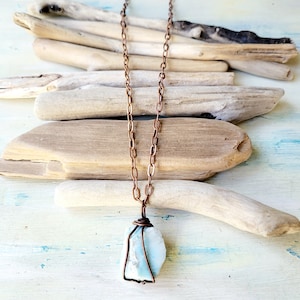 Large Larimar Pendant Necklace: Natural Copper Atlantis Crystal