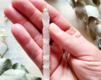 Selenite Crystal necklace in Sterling Silver and 18K Gold, Raw Selenite necklace, Celestial White Crystal necklaces, gift for her