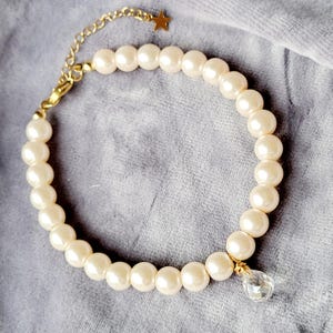 Pearl Cat Collar: Suncatcher Crystal, Stylish Kitten Collar