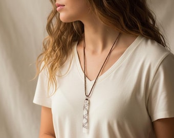 Crystal Wand Necklace – Selenite Energy Cleansing Pendant