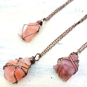 Raw Carnelian Pendant Necklace: Natural Rough Stone