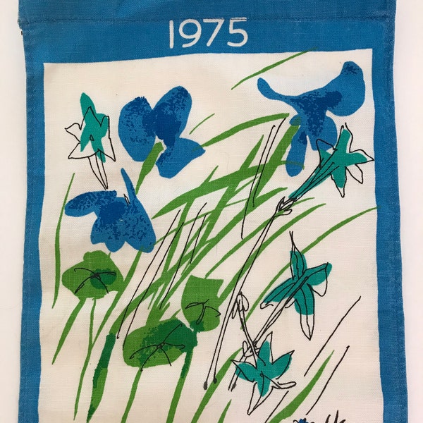 1975 Vera Cotton Calendar Dish towel