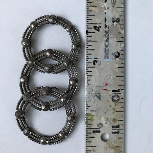 Antique, Vintage, 3 Circle, Raised Pattern Embellishment Notion Decorative Metal Filagree Adornment - Free Shipping