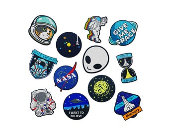 The Carefree Bee Each Embroidered Patch is Durable and Sticks to All Fabrics Set 2 Large Assorted Set of 15 Aesthetic and Cool Outdoors Iron On Patches for Jackets Backpacks Jeans and Clothes