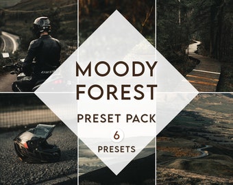 6 Moody Forest Presets for Lightroom - DESKTOP & MOBILE Travelling Presets Moody Presets Forest Vibes