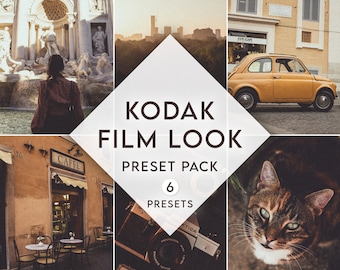 6 Vintage Film Camera Presets for Lightroom - Kodak Inspired DESKTOP & MOBILE Presets - Kodak Gold Presets for Instagram Film Retro Effect