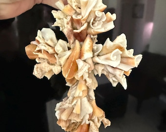 Cruz de concha: Fragmento de concha retorcida - 8 pulgadas