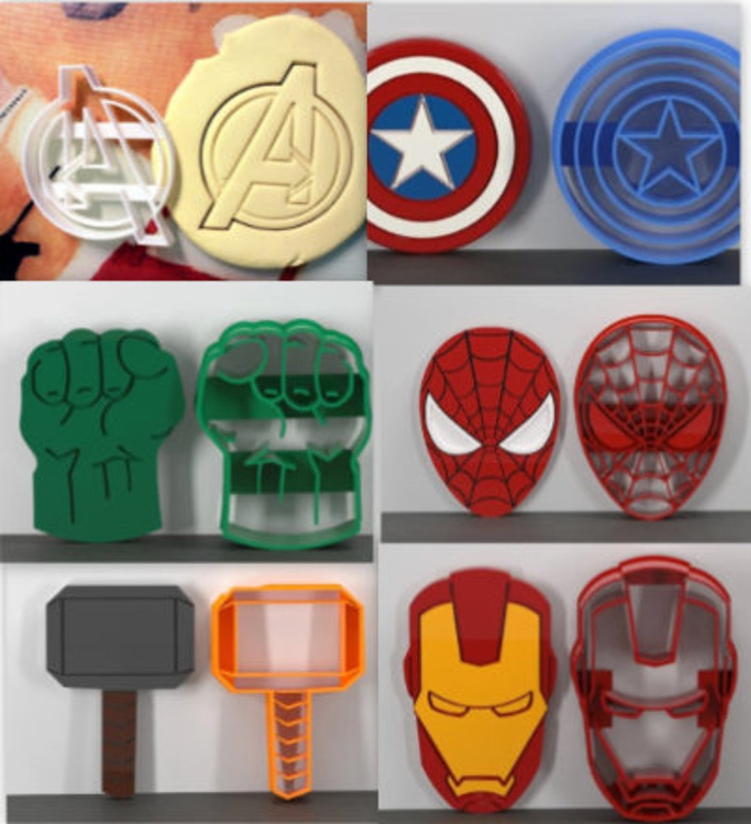 Avengers - COMBO KIT - SAVINGS - Cookie Fondant Cutter Set - Large Sizes!