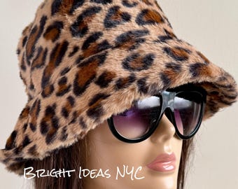 Leopard Bucket Hat, Animal Print Cheetah Retro Vintage Summer