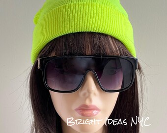 Fischer Mütze, Neon Warme weiche Stretch Strickmütze, Skullcap Mütze, Warme Wintermütze, Klassische Strickmütze Modemütze, Unisex