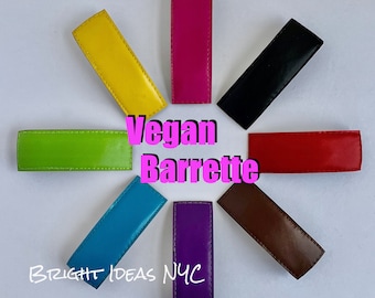 Vegan Leather Hair Barrette, Color Hair Barrette, Boho Hair Barrette, Rectangle Hair Barrette, Ponytail Holder Bun Holder, Hair Jewelry