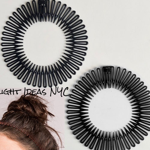 2 Pack Zig Zag Hair Bands Black Circular Stretch Hair Comb - Etsy 2 Pack Zig Zag Hair Bands Black Circular Stretch Hair Comb - Etsy