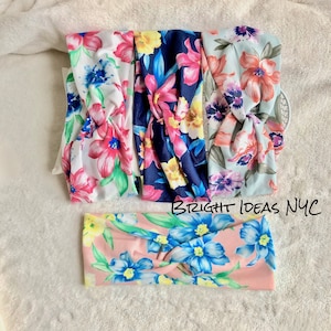 Floral Stretch Turban Headband, Floral Print, Yoga Headband, Boho, Hair Band, Turban Headwrap, Women and Girls Hair Accessory