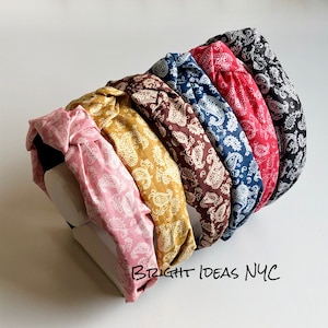 Bandana Paisley Top Knot Headband, Vintage Looking, Twisted Knot Headband, Bandana Print, Boho, Hair Band, Womens Girls Headband, Accessory