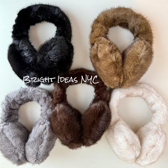 Faux Fur Foldable Earmuffs WNFJR Women Winter Ear Muffs Fluffy Faux Fur Earmuffs  main image 4