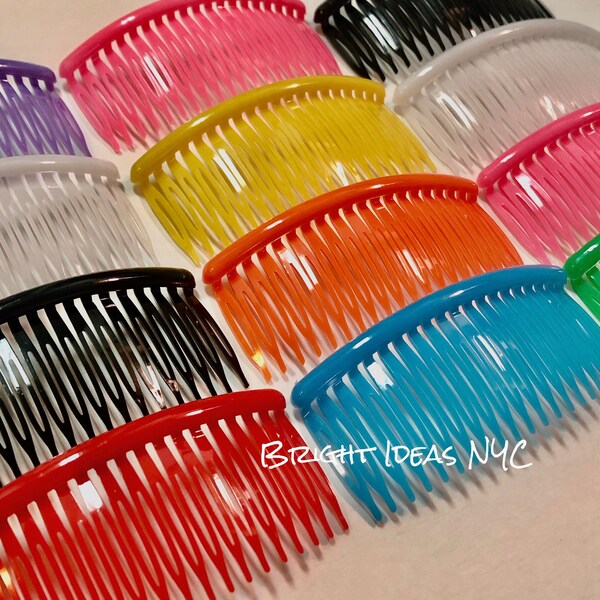 4 Piece Set Color Hair Combs 4", Side Hair Comb, Hair Comb Barrette, Ponytail Holder, Large Teeth Hair Clips, Gift, Hair Accessories