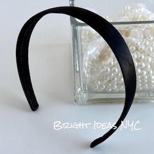 Solid Black Silky Satin 1&quot; Headband, Elegant Satin Headband, Solid Color, Silky Satin Headband, Women and Girls Headband, Hair Accessories