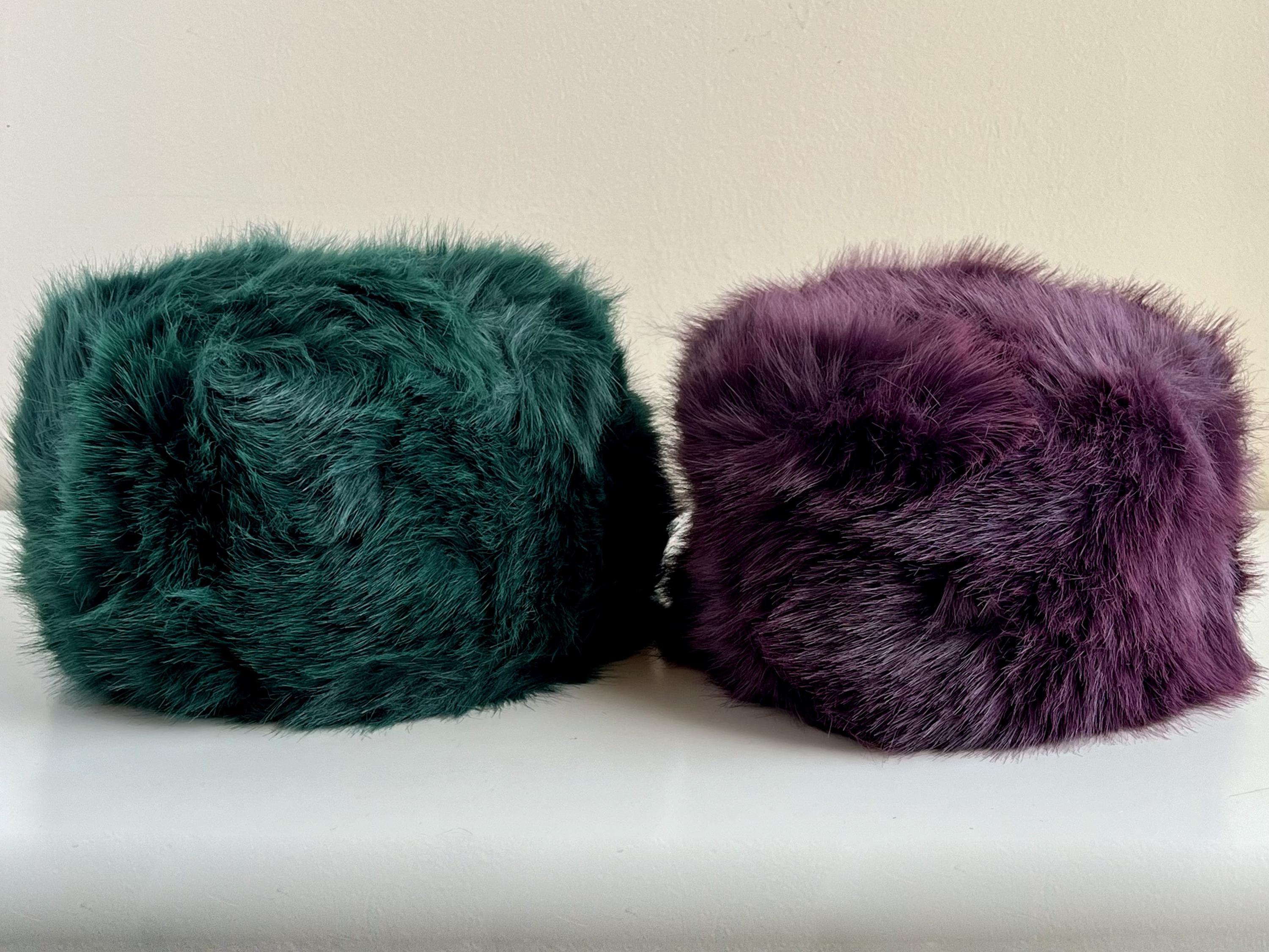 Fluffy Fuzzy Luxury Faux Fur Vegan Hat, Russian Style Fur 