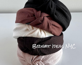 Fascia Per Capelli In Satin Blu Elettrico Con Nodo Ed Elastico - D - Foto 11