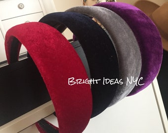 Velvet Plush Wide Solid Headband/Hairband/Boho Turban Headband/Christmas, Holiday Hair Accessory